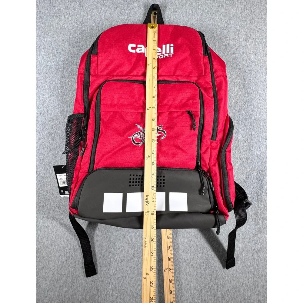 Capelli Sport Soccer Backpack Red/Black #77 Chaos FC Pitch‎ I Team Bag NEW